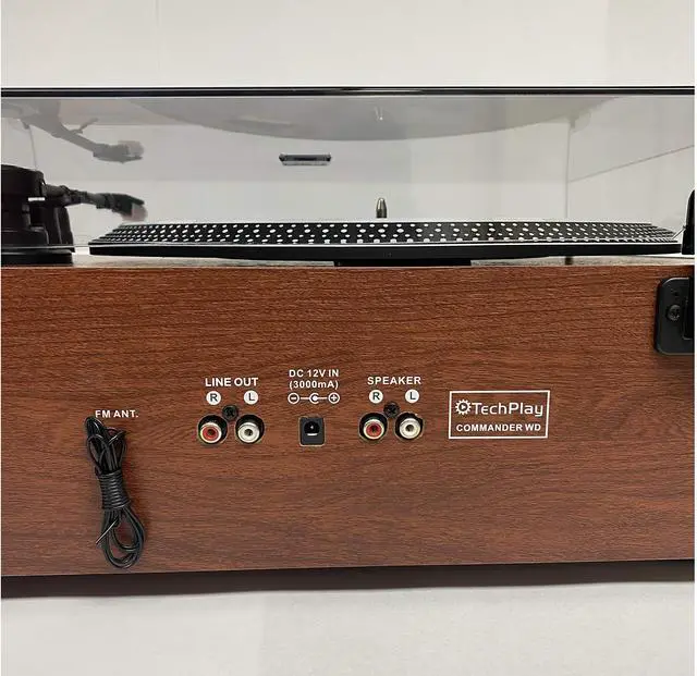 Alt view image 2 of 5 - TechPlay Commander, 3 Speed Turntable w/Pitch Control, CD Player, Amplifier W/VU Meter, Bluetooth and USB Recording (Wood)