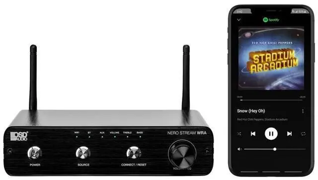 Main image of OSD Nero Stream WRA: Outdoor Amplifier w/App Control (100W x 2), Stream Spotify, Tidal & More, IP64 Weatherproof, Class D Compact Design, EQ Control, Ideal for Backyards & Patios