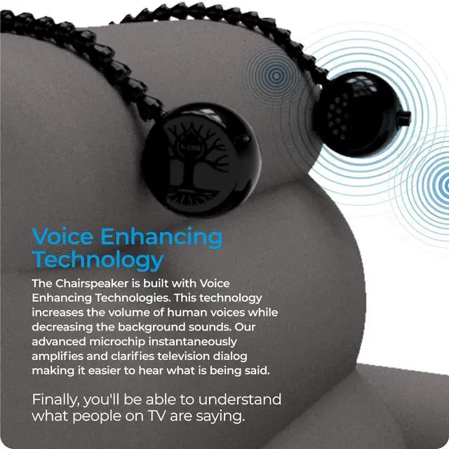 Alt view image 5 of 5 - ChairSpeaker CS3 - Wireless TV Speakers for Hearing Impaired, Voice Enhancing, Near-Ear Clarity, Compatible with Most TVs & Streaming Apps