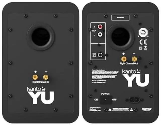 Alt view image 2 of 5 - Kanto YU 140W Powered Speakers with Bluetooth® 4.2 and RCA Input | Features Signal Detection and Auto Stand-by | Remote Included | Pair | Matte Black