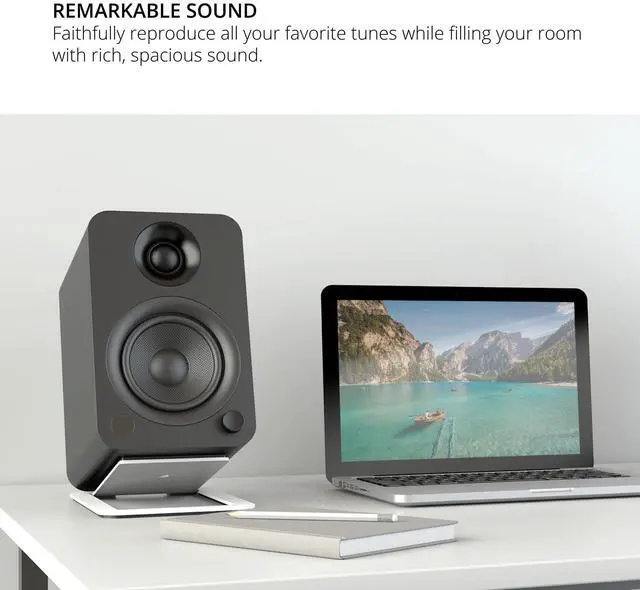 Alt view image 5 of 5 - Kanto YU 140W Powered Speakers with Bluetooth® 4.2 and RCA Input | Features Signal Detection and Auto Stand-by | Remote Included | Pair | Matte Black
