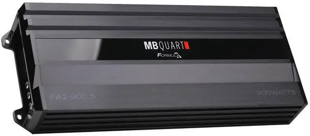 Main image of MB Quart Formula 900 Watt 1 Ohm Stable 5 Channel Full Range Class Q1 Car Audio Mobile Amplifier with Bass Remote, FA2-900.5, Black
