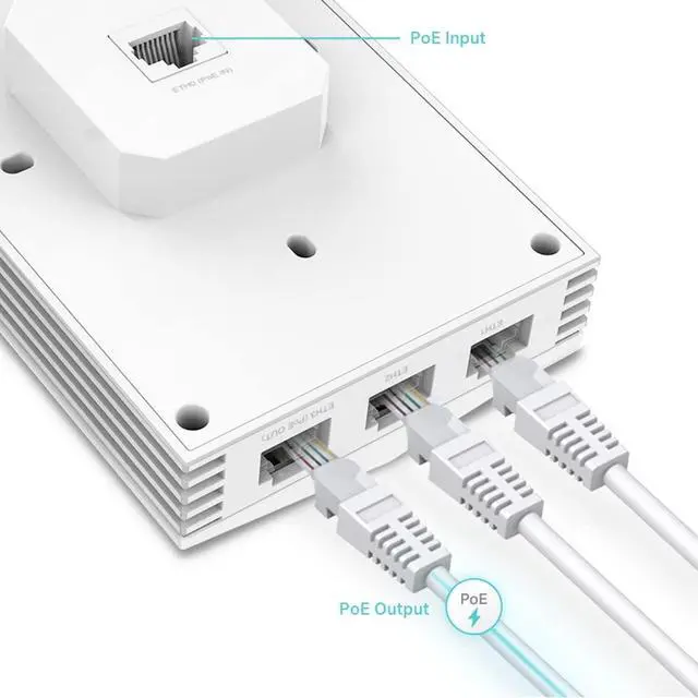 Alt view image 3 of 4 - TP-Link EAP655-Wall | Omada True WiFi 6 AX3000 Wall Plate Wireless Gigabit Access Point | High-Efficiency | Seamless Roaming | PoE Passthrough | Multiple SDN Controller Options | Remote & App Control