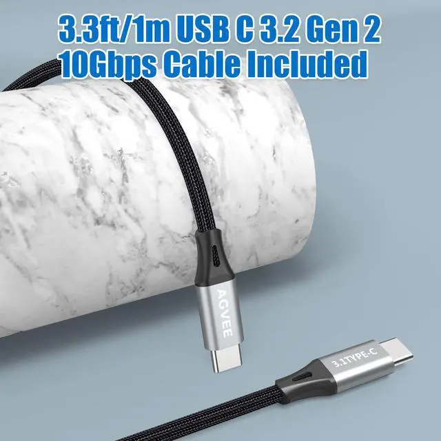 Alt view image 4 of 5 - AGVEE Portable Replacement Switch OLED Dock Station Adapter, Multi in 1, 4K HDMI PD 45W Compatible with Nintendo Switch OLED with USB Type-C 3.1 Gen 2 Power Cable, Black