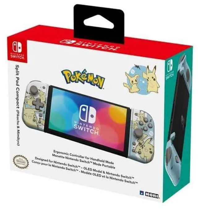 Alt view image 4 of 5 - HORI Nintendo Switch Split Pad Compact (Pikachu & Mimikyu) - Ergonomic Controller for Handheld Mode - Officially Licensed by Nintendo & Pokémon