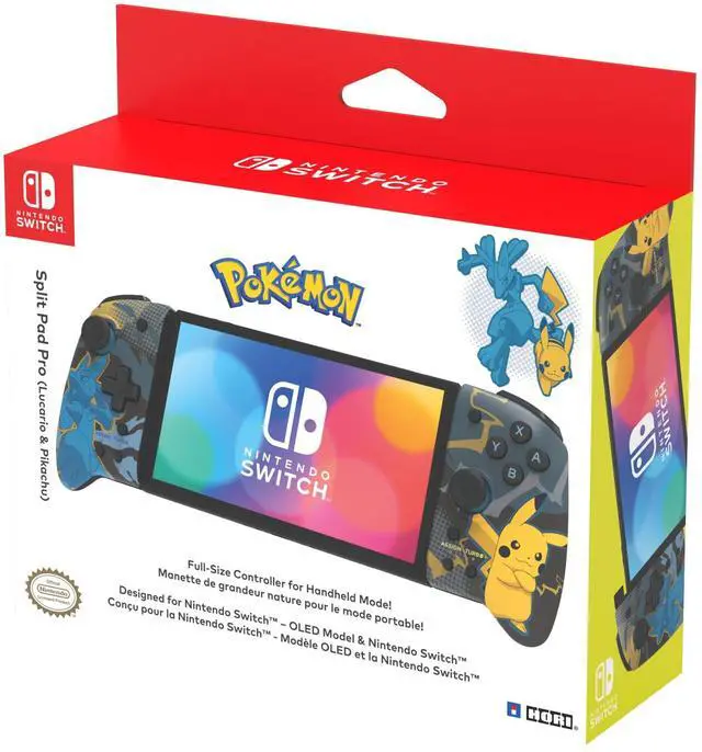 Alt view image 2 of 5 - HORI Nintendo Switch Split Pad Pro (Pikachu & Lucario) - Ergonomic Controller for Handheld Mode - Officially Licensed by Nintendo & Pokémon
