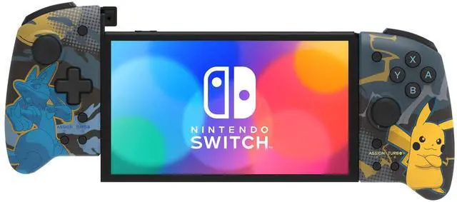 Alt view image 3 of 5 - HORI Nintendo Switch Split Pad Pro (Pikachu & Lucario) - Ergonomic Controller for Handheld Mode - Officially Licensed by Nintendo & Pokémon