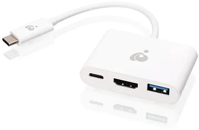 Main image of IOGEAR USB-C to 1 to 3 Adapter - 1 HDMI Out - 1 USB A Out - 1 USB-C - 100W Power - 4K@30Hz - MacBook Pro - iMac - Chromebook - More Type-C - GUC3C3H