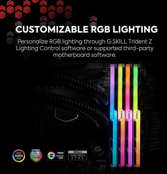 Alt view image 3 of 5 - G.SKILL Trident Z RGB Series (Intel XMP) DDR4 RAM 16GB (2x8GB) 3000MT/s CL16-18-18-38 1.35V Desktop Computer Memory UDIMM (F4-3000C16D-16GTZR)