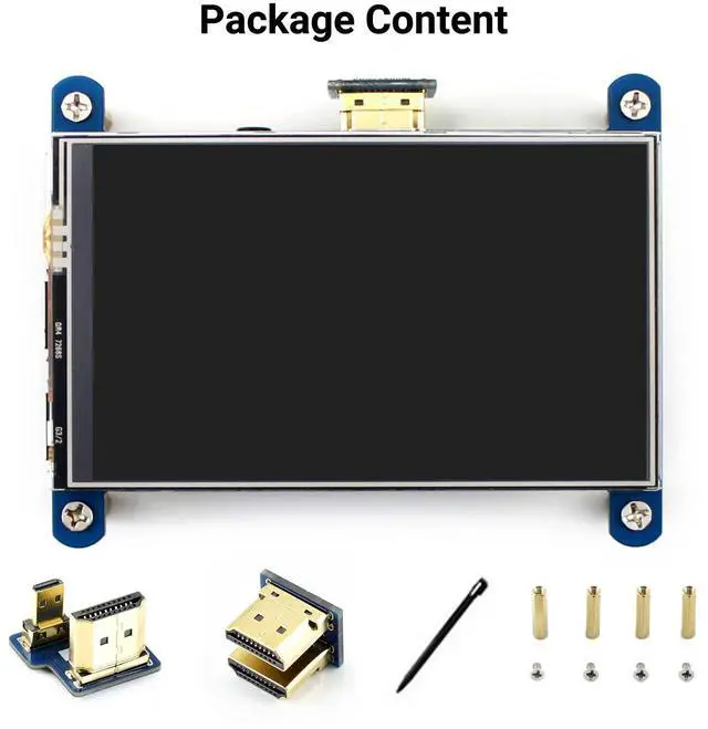 Alt view image 2 of 5 - waveshare 4inch Resistive Touch Screen LCD Compatible with Raspberry Pi 4B/3B+/3A+/2B/B+/A+/Zero/Zero W/WH/Zero 2W CM3+/4 480×800 Resolution HDMI IPS Low Power Consumption Supports Windows