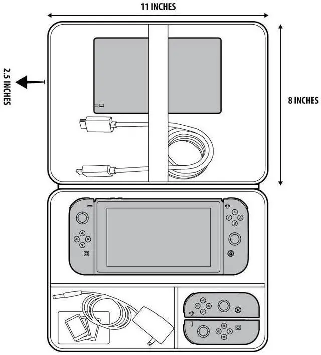 Alt view image 5 of 5 - USA Gear Sling Bag Compatible with Nintendo Switch 2, Dock Station, Gamecube / Pro Controller, Joy Cons & more Nintendo Switch 2 Accessories - Customizable Interior, Shoulder Strap - Black