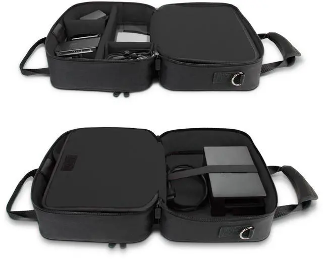 Alt view image 3 of 5 - USA Gear Sling Bag Compatible with Nintendo Switch 2, Dock Station, Gamecube / Pro Controller, Joy Cons & more Nintendo Switch 2 Accessories - Customizable Interior, Shoulder Strap - Black
