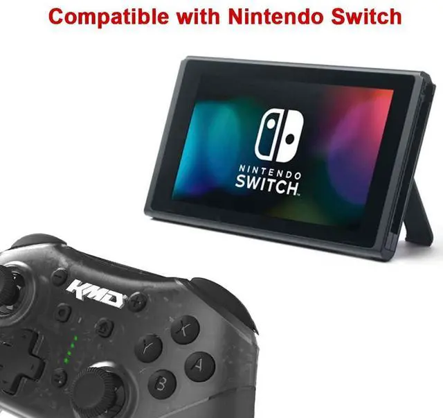 Alt view image 2 of 5 - KMD Official Licensed Wireless Pro Controller for Nintendo Switch, PC, MacOS and More - Built in Turbo & Other Features - Red