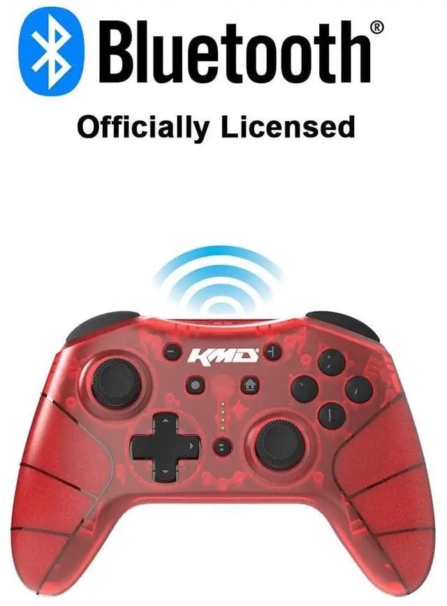 Alt view image 4 of 5 - KMD Official Licensed Wireless Pro Controller for Nintendo Switch, PC, MacOS and More - Built in Turbo & Other Features - Red
