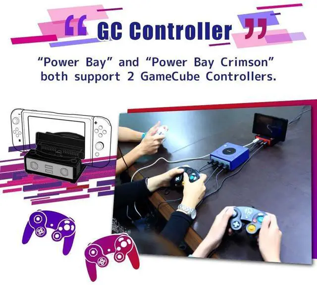 Alt view image 4 of 5 - Brook Power Bay Crimson - Portable and Fast Charging Dock Stand, Docking Station for NS Switch, Compatible with Switch and GC Controllers, Support HDMI Out Put