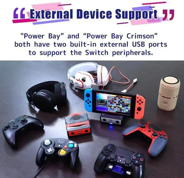 Alt view image 5 of 5 - Brook Power Bay Crimson - Portable and Fast Charging Dock Stand, Docking Station for NS Switch, Compatible with Switch and GC Controllers, Support HDMI Out Put