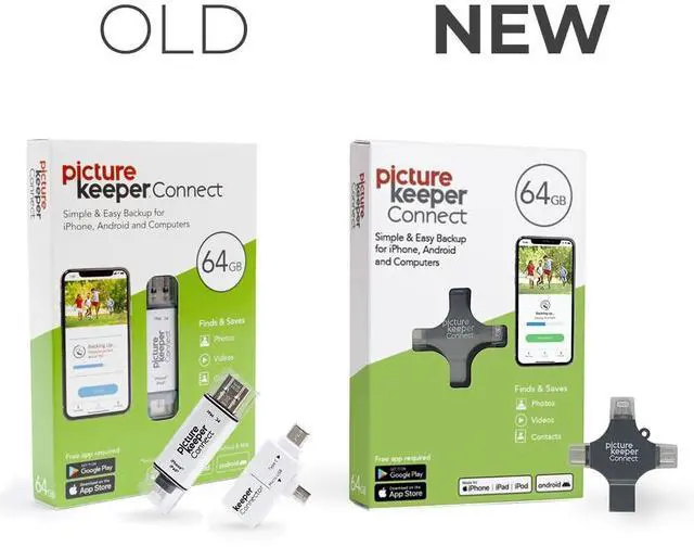 Alt view image 2 of 5 - Picture Keeper Connect Photo & Video USB Flash Drive for Apple, Android & PC Devices, 64GB Thumb Drive
