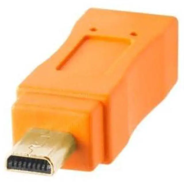 Alt view image 4 of 5 - Tether Tools TetherPro USB 2.0 to Mini-B 8-Pin Cable | for Fast Transfer Between Camera and Computer | High Visibility Orange | 15 Feet (4.6 m)