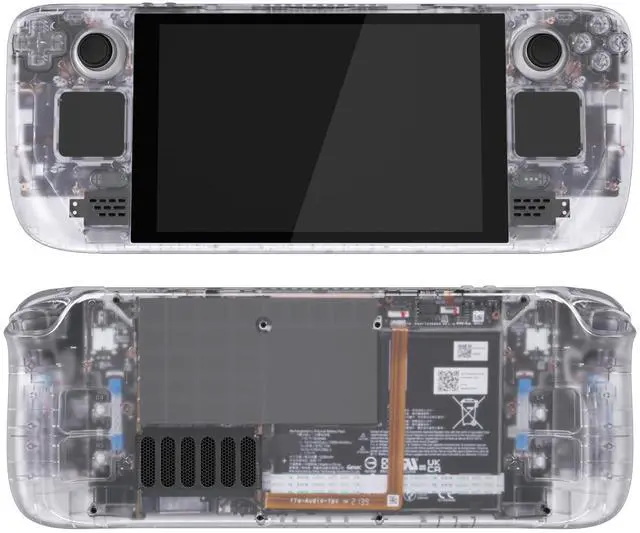 Alt view image 4 of 5 - eXtremeRate Transparent Clear Custom Faceplate Back Plate Shell for Steam Deck LCD, Handheld Console Replacement Housing Case, DIY Full Set Shell Buttons for Steam Deck - Console NOT Included