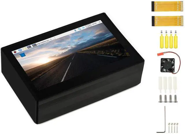 Main image of waveshare 4.3inch DSI LCD Capacitive Touch Display with Protection Case for Raspberry Pi 4 B,800×480 Resolution IPS Screen Wide Angle,MIPI DSI Interface