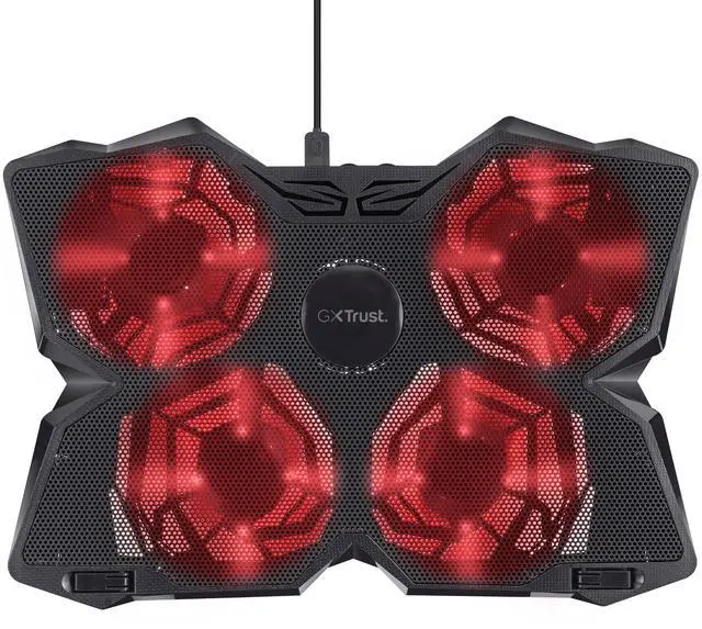 Alt view image 2 of 5 - Trust Gaming GXT 278 Yozu Laptop Cooling Stand, Cooler for 17.3 inch Laptops, Height Adjustable Stand, 4 Illuminated Fans, Adjustable Fan Speed - Black
