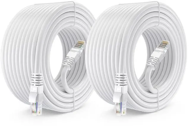Main image of Maximm Cat 6 Ethernet Cable 50 ft (2-Pack) - High-Speed LAN Cable, Internet Cable, Patch Cable, and Network Cable - UTP, 10Gbps, 550MHz Cat6 Cable - White