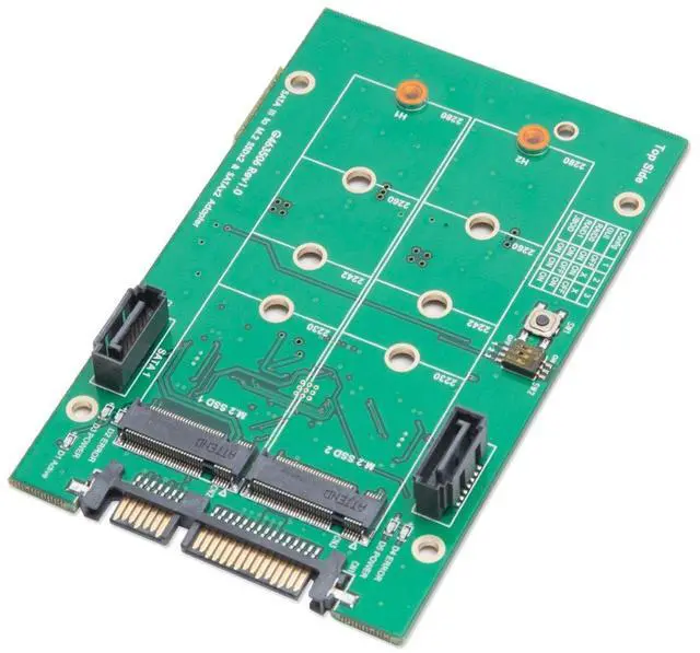 Alt view image 4 of 5 - Syba SY-ADA40102 3.5" SATAIII to M.2 SSD RAID Adapter Green