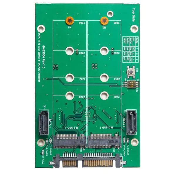 Alt view image 5 of 5 - Syba SY-ADA40102 3.5" SATAIII to M.2 SSD RAID Adapter Green
