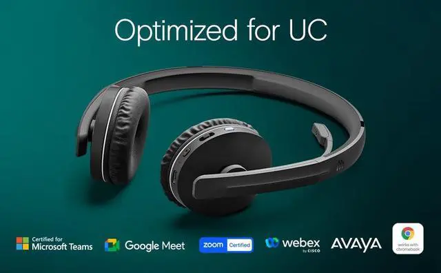 Alt view image 5 of 5 - EPOS Adapt 261 - Dual Sided Headset, Wireless, Dual-Connectivity Bluetooth, USB-C Dongle Included, UC Optimized and Microsoft Teams Certified, Black