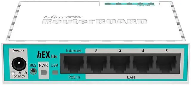 Alt view image 2 of 5 - Mikrotik RouterBOARD hEX lite 5 ports router 5 X 10/100 PoE OSL4 - (RB750r2)