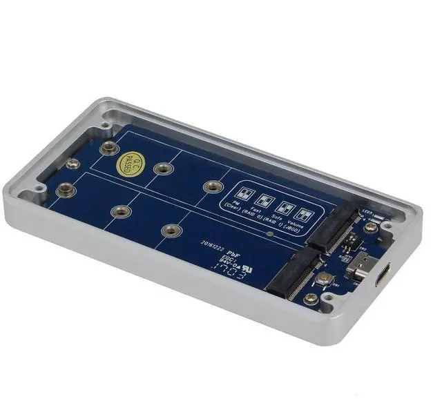 Alt view image 3 of 5 - SEDNA - USB3.1 Type C Dual M2 NGFF (SATA III) SSD Raid Enclosure (GEN II, 10Gbps) (SSD not Included)