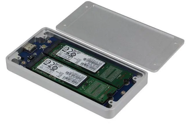 Alt view image 4 of 5 - SEDNA - USB3.1 Type C Dual M2 NGFF (SATA III) SSD Raid Enclosure (GEN II, 10Gbps) (SSD not Included)