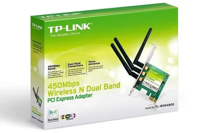 Alt view image 3 of 3 - TP-Link TL-WDN4800 N900 Dual Band Wireless PCI Express Adapter with