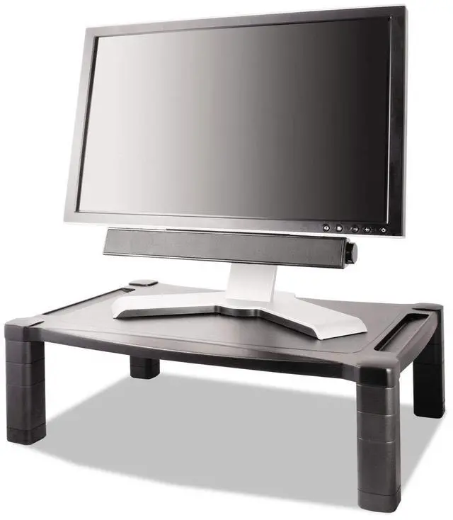 Main image of Kantek MS500 Wide Two-Level Stand, Height-Adjustable, 20 x 13 1/4, Black