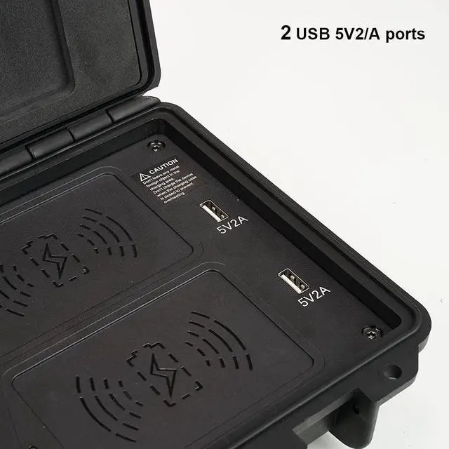 Alt view image 4 of 5 - Aputure MC 4-Light Travel Wireless Charge Durable Hard Shell Case USB 5V2/A ports Thin Portable Case