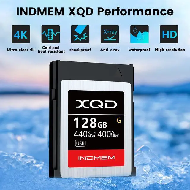 Alt view image 2 of 5 - INDMEM XQD 128GB Memory Cards, 5X Tough MLC XQD Flash Memory Cards High Speed G Series| Max Read 440MB/s, Max Write 400MB/s