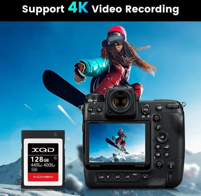 Alt view image 4 of 5 - INDMEM XQD 128GB Memory Cards, 5X Tough MLC XQD Flash Memory Cards High Speed G Series| Max Read 440MB/s, Max Write 400MB/s