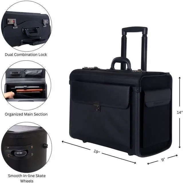 Alt view image 4 of 5 - Alpine Swiss Rolling 17" Laptop Briefcase on Wheels Attache Lawyers Case Legal Size Black
