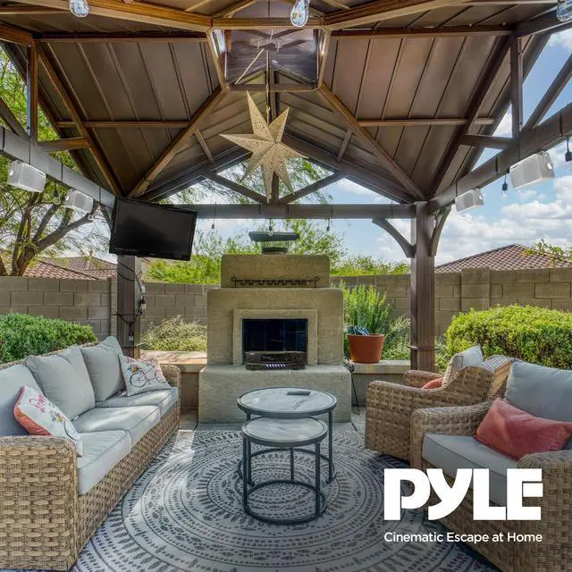 Alt view image 5 of 5 - PYLE PLMR24 3.5" 200W Outdoor Speakers 4 Pack with 100 Watt RMS Power, 4 Ohm impedance and PT260A 200W Stereo Theater Receiver 110V with 3 RCA inputs