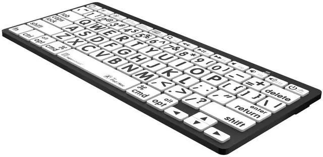Alt view image 3 of 5 - Logickeyboard BT Wireless with Large Print  for iPad and Mac  Black Letters on White Keys  p/n LKBU-LPBW-BTON-US