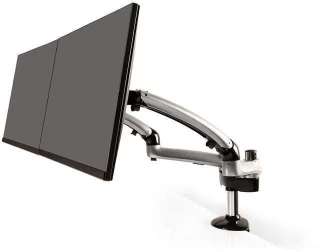 Main image of Ergotech Dual Freedom Arm, Includes Two Aluminum Articulating Arms, 8.4-17.8 lbs. Weight Capacity per Arm, Suitable for Monitors up to 27 inches, VESA Compatible 75×75, 100×100, Silver