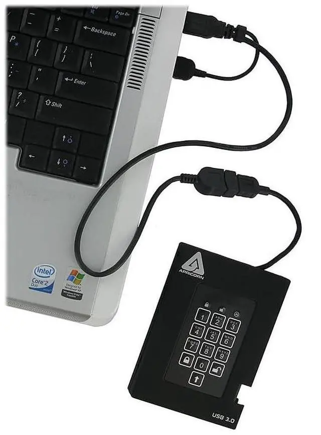 Alt view image 5 of 5 - Aegis Fortress 2TB USB 3.0 External Hard Drive, Black