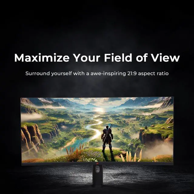 Alt view image 2 of 5 - Deco Gear 34" 3440x1440 21:9 Ultrawide Curved Monitor, 180Hz, HDR10, 4000:1 Contrast Ratio, 99% sRGB, 16.7 Million Colors, Adaptive Sync, Blue Light Reduction