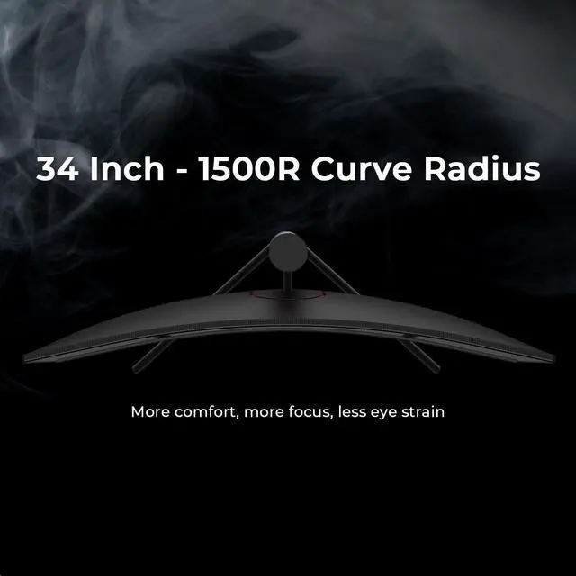 Alt view image 5 of 5 - Deco Gear 34" 3440x1440 21:9 Ultrawide Curved Monitor, 180Hz, HDR10, 4000:1 Contrast Ratio, 99% sRGB, 16.7 Million Colors, Adaptive Sync, Blue Light Reduction
