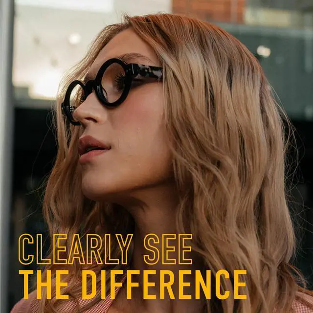 Alt view image 3 of 5 - Scojo New York Bleeker Street Reading Glasses, Handmade Scratch Resistant Readers for Women and Men, Navy Horn/Crystal - 2.75x