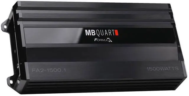 Main image of MB Quart Formula 1,500 Watt 1 Ohm Stable Mono Full Range Class Q1 Car Audio Mobile Amplifier with Bass Remote, FA2-1500.1, Black