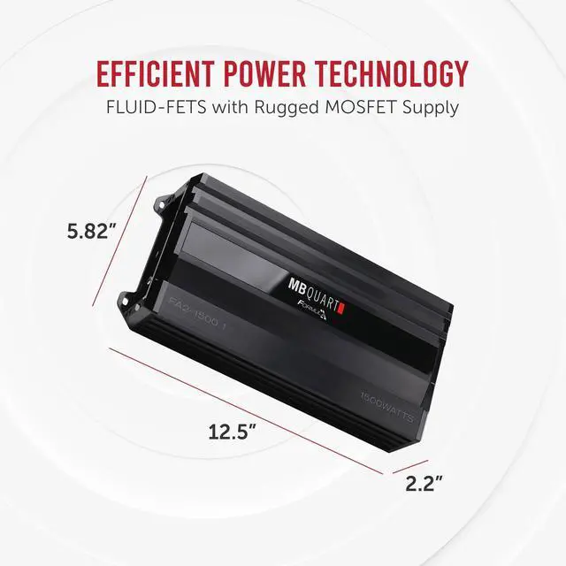 Alt view image 2 of 5 - MB Quart Formula 1,500 Watt 1 Ohm Stable Mono Full Range Class Q1 Car Audio Mobile Amplifier with Bass Remote, FA2-1500.1, Black