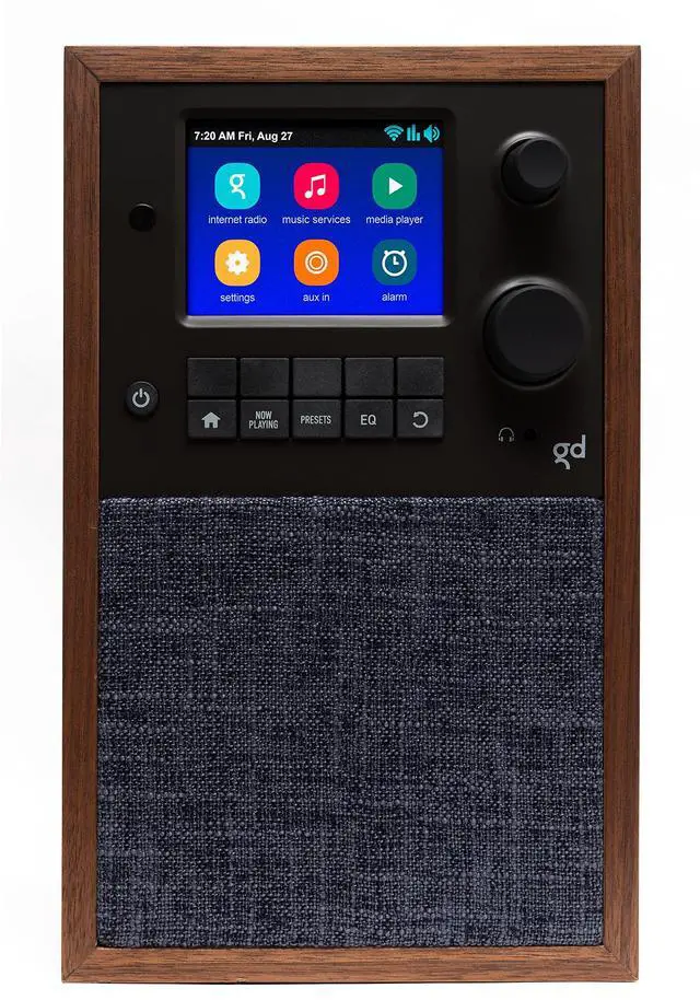 Alt view image 2 of 5 - Grace Digital Mondo Elite Alto Smart Internet Radio, Bluetooth, Wi-Fi, 7-Day Alarm  Microphone Free (Walnut)