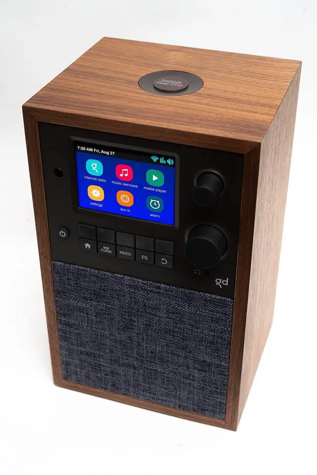 Alt view image 3 of 5 - Grace Digital Mondo Elite Alto Smart Internet Radio, Bluetooth, Wi-Fi, 7-Day Alarm  Microphone Free (Walnut)