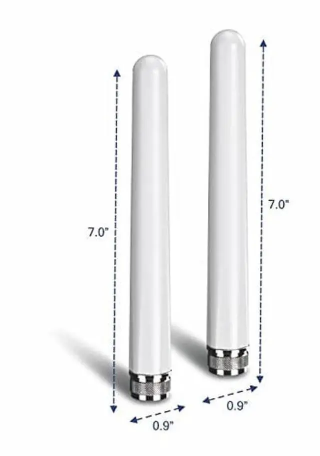 Alt view image 3 of 5 - TRENDnet 3/6/7 dBi Outdoor Tri-Band Omni Antenna Kit, TEW-A057, 2.4GHz, 5GHz, 6GHz, Compatible with 802.11be/ ax/ac/n/g/b/a Routers and Access Points, N-Type Connector, White